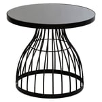 Table d'Appoint Design en Verre "Kushi" 55cm Noir