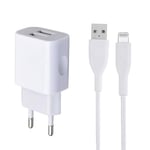 MUTTO Chargeur iPhone - Prise Chargeur USB multiple + Câble iPhone pour iPhone 14/14 Plus/14 Pro/14 Max/13/12/11 XR XS SE Mini X 8 7 6, iPad, AirPods - Embout tete Chargeur iPhone avec Câble Lightning