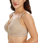 Lemorosy Soutien-Gorge Minimiseur Femme Grandes Tailles Confort Bonnets emboîtants sans Armatures Réducteur de Fort portrine Tous Les Jours Marron FR95D