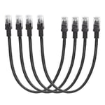 Câble de raccordement Ethernet Cat6 1ft, câble réseau Internet haut débit Câbles de raccordement LAN avec connecteurs Rj45 pour routeur, modem, commutateur, serveur, noir, lot de 4.[G2698]