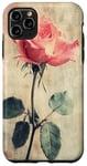 Coque pour iPhone 11 Pro Max Rose grunge douce subtile florale vintage