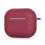 Coque de Protection en Silicone pour AirPods 3 - pour AirPods 3 [LED Avant Visible] [Charge sans Fil] Compatible avec Les AirPods 3 2021 (Oreilles, sans Mousqueton, vin Rouge)