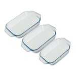 Roasting Dish 3pcs Pyrex Clear Glass Rectangle Baking Roasting Pans Oven Safe