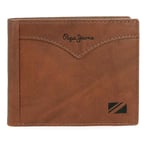 Pepe Jeans Jacket Portefeuille avec Porte-Cartes Marron 11 x 8,5 x 1 cm Cuir by Joumma Bags, Marron, Talla única, Portefeuille avec Porte-Cartes