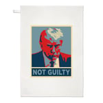 Donald Trump Mug Shot Poster Red Blue Not Guilty Tea Towel Dish Cloth Funny Jail