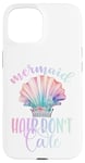 iPhone 15 Black Mermaid Hair Dont Care,Rainbow Mermaid Hair Don't Care Case