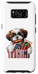 Coque pour Galaxy S8 Shih Tzu, 4 juillet, côtes levées au barbecue pour hommes, femmes et enfants, chiot, dans une poche