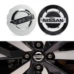 4-Pack - Nissan Centrumkåpor / Hjulnav Emblem - Bil 54mm - Silver