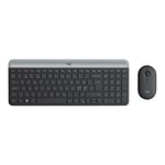 Logitech Slim Wireless Combo MK470 - sats med tangentbord och mus - Nordisk - grafit Inmatningsenhet