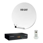 Pack Hdsat Parabole Satellite Fibre Composite Blanche 60cm + lnb Single + Décodeur Satellite hd tntsat astra + Carte