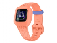 Garmin vivofit jr. 3 - Aktivitetssporer med bånd - silikon - oransje - håndleddstørrelse: 130-175 mm - Bluetooth - 25 g - peach leopard