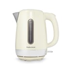 Morphy Richards Equip Jug Kettle, 1.7L, 3Kw Rapid boil, Removeable Limescale Filter, Easy View Water Gauge, Stainless Steel Case, Cream, 102784