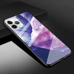 iPhone 11 Pro Max - Hårt skal med baksida i härdat glas - Marmordesign - Style C