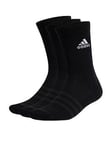 Adidas Sportswear Unisex 3 Pack Cushioned Crew Socks - Black