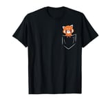 Funny Red Panda In Pocket Cute Animal In Pocket T-Shirt