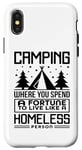 Coque pour iPhone X/XS Le camping dépense une fortune pour vivre comme un camping-car sans abri