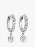 Astley Clarke Celestial White Sapphire Drop Hoop Earrings