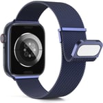 Apple Watch-armband 44 mm 45 mm 42 mm 49 mm, dubbelt magnetiskt justerbart ersättningsband för iWatch Ultra/Ultra 2, serie 9 8 7 6 5 4 3 2 1 SE, blå 44mm 45mm 42mm 49mm