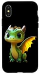 Coque pour iPhone X/XS Dragon Petit Bébé Vert Dragon Doux Dragons