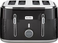 Breville Obliq VTT973 4-Slice Toaster w/Reheat, High Lift Eject - Black & Silver