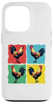 iPhone 13 Pro Colorful Funny Chicken Art, Crazy Chicken Rooster Family Case