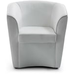 Dmora - Chaise longue Dabbiat, Chaise longue, 100% Made in Italy, Fauteuil relax en éco-cuir, Cm 70x60h74, Blanc