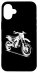 Coque pour iPhone 16 Plus Dirt Bike 3D Wireframe – Vintage Moto Lover