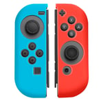 Insten® 1 Paire De Coques De Protection En Silicone Pour Manettes Joy-Con Nintendo Switch, Bleu/Rouge