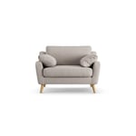 Habitat Ivor Fabric Cuddle Chair - Stone Ash Leg