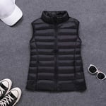 WEIYYY Printemps Automne Femmes 90%   vers Le Bas Gilet Gilet Doux Chaud Mince Ultra léger Gilet Veste Femme Gilet Portable Manteau, Noir, XXL