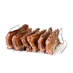 Barbecook support a ribs pour barbecue en acier inoxydable, support pour barbecue, 34.5x20x15cm, Argent