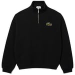 Sweat-shirt Lacoste  SWEATSHIRT  NOIR COL ZIPPÉ LOOSE FIT AVEC BADGE