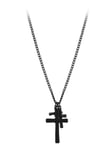 Fad Treasures Necklace Matte Triple Cross Black