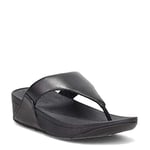 Fitflop Women's Lulu Toe Post - Leather Thong Sandals, Black Black 001, 6.5 UK