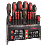 Jeu de tournevis magnétiques 39 pièces - Kit d'outils avec embouts et tournevis à écrou électrique - Tournevis avec support de rangement - Outils de bricolage Stalwart