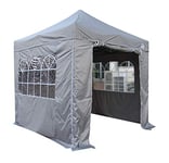 All Seasons Gazebos - Tonnelle pop-up 2.5x2.5m entièrement imperméable avec 4 parois latérales Premium - Gris métallisé