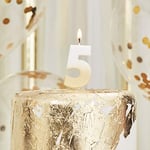 Ginger Ray Ombre 5 Number Birthday Candle Mix it Up,Gold,5 cm