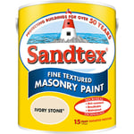 Sandtex Fine Textured Exterior Masonry Paint - 5l Ivory Stone