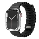 Vonmählen Apple Watch (42/44/SE/45/46/49mm) Wave Band 2 Resirkulert Silikon Reim - Svart