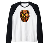 Day of The Dead Face Paint Jack-O-Lantern Pumpkin Raglan Baseball Tee