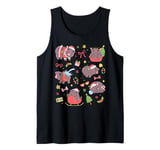 Moo Deng Christmas Pygmy Hippo Hippopotamus Coquette Holiday Tank Top