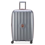 DELSEY PARIS - St Tropez - Valise Grande Taille Rigide Extensible - 77x50x32 cm - 110 Litres - XL - Platine