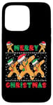 Coque pour iPhone 15 Pro Max Joyeux Noël Dabbing Gingerbread Men with Xmas Hats