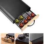 ADERTOS Metal Coffee Pod Holder Capsules Coffee Pod Storage Tray Non Slip Capsule Drawer Organizer Box Stackable Pod Drawer Dispenser Compatible for Nespresso Pods, 40 Capsule Capacity, Black