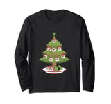 Funny Christmas Tree Love Sushi Tree Sushi Lover Sushi Memes Long Sleeve T-Shirt