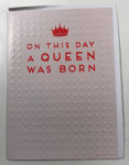 La La Land Birthday Card On This Day A Queen Was Born Crown Large Bday Card