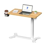 FLEXISPOT Standing Desk Height Adjustable Desk Overbed Desk with Desktop Sit Stand Desk Stable Steel Stand Up Desk(White Frame+Maple Top)