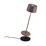 Olivia Pro Lampe de Table, Lampe Portable Rechareable, IP65, Marron, 35 cm - Bruin - Zafferano