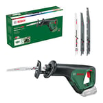 Bosch Home and Garden Cordless Reciprocating Saw AdvancedRecip 18 (w/o Battery, 18 Volt, in Carton) + 3-Piece Recip Saw Blade Set (for Wood and Metal)