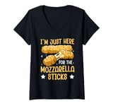 Womens Mozzarella Stick Cheese Design for a Mozzarella stick lover V-Neck T-Shirt